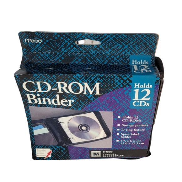 Mead CD-ROM Binder Compact Disc CD Storage Organization Case Holds 12 NIP - Picture 1 of 12
